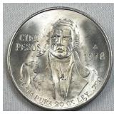 1978 Silver Mexico 100 Pesos, Quality BU .720