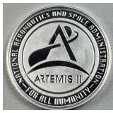 1oz Silver NASA Artemis II Round .999 Fine NEW