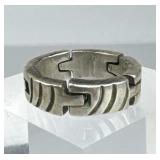 925 Silver Mexico "Parentesi" Style Band Ring