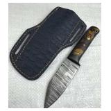Damascus Steel Fixed Blade Knife w/ Sheath