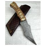 Damascus Steel Fixed Blade Dagger w/ Sheath