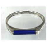 925 Silver Lapis Lazuli Thin Inlay Band Ring