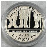 2010 Silver Proof Disabled Veterans Dollar 90%