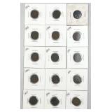 (15) Carded 1880-1909 Indian Cents, Most 1800s