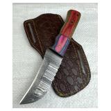 Damascus Steel Fixed Blade Knife w/ Sheath