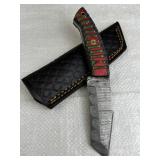 Damascus Steel Fixed Blade Knife w/ Sheath