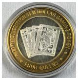 3/5th Oz Silver Strike Casino Token, 4 Queens