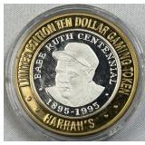 3/5th Oz Silver Strike Casino Token, Babe Ruth