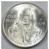 1979 Silver Mexico 100 Pesos, Monterey .720 BU