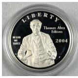 2004 Silver Proof Thomas Edison Dollar 90%