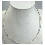 925 Silver Vintage Italy Neck Wire Chain Necklace