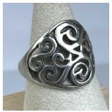 925 Silver Filigree Openwork Ring