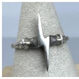 925 Silver Lightning Bolt Ring