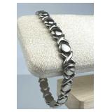 925 Silver Italy Vintage X & O Link Bracelet