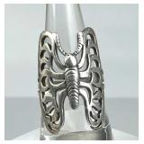 925 Silver Vintage Openwork Butterfly Ring