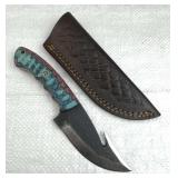 Damascus Steel Fixed Blade Knife w/ Sheath