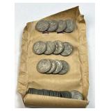 Vtg. Roll 1943P Silver WWII War Nickels (40)