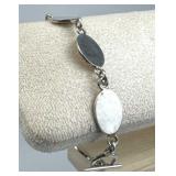925 Silver Smooth Oval Station Link Toggle Bracele