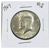 1967 JFK 40% Silver Half Dollar, Almost Uncirc.