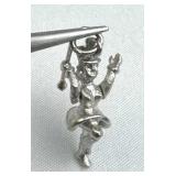 925 Silver Vintage 3D Majorette w/ Moving Arms Cha