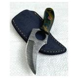 Damascus Steel Fixed Blade Knife w/ Sheath