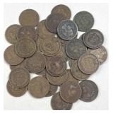 (34) 1887-1899 Indian Head Cents, Antique Coins