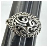 925 Silver Filigree Dome Openwork Ring