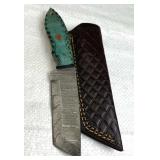 Damascus Steel Fixed Blade Knife w/ Sheath