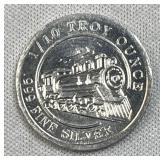 Vintage 1/10oz Silver Train Round Monarch .999