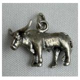 925 Silver Vintage 3D Texas Longhorn Steer Charm