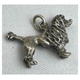 925 Silver Vintage 3D Poodle Dog Charm