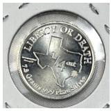 1/4oz Silver TX Liberty or Death Hart
