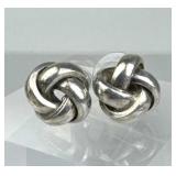 925 Silver Chunky Love Knot Post Earrings