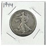 1944 Walking Liberty Silver Half Dollar, US 90%