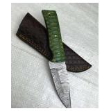Damascus Steel Fixed Blade Knife w/ Sheath