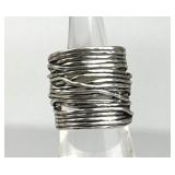 925 Silver Israel Modernist Wide Multi-Strand Band