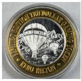 3/5th Oz Silver Strike Casino Token, Reno HotAir