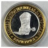 3/5th Oz Silver Strike Casino Token, Boomtown