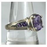 925 Silver Deep Gemmy Purple Amethyst Ring