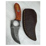 Damascus Steel Fixed Blade Knife w/ Sheath