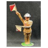 Barclay USA Lead Flag Man Soldier Pre WWII