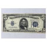 1934D US $5 Silver Certficiate, Blue Seal