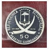 1970 Republica de Guinea Ecuatorial .900 Silver