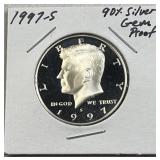 1997-S JFK 90% Silver Gem Proof, 50c Coin
