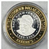 3/5th Oz Silver Strike Casino Token Babe Ruth HR