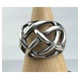 925 Silver Interwoven Openwork Dome Ring