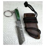 Damascus Steel Fixed Blade Knife w/ Sheath