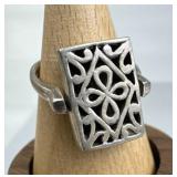 925 Silver Reversible Black Tourmaline Ring