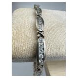 925 Silver Zirconia Oval Link Tennis Bracelet