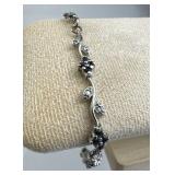 925 Silver Blue Sapphire w/ Accent Diamond Bracele